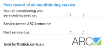 Licensed automotive air conditioning service sticker
